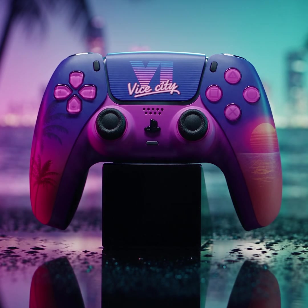 Illustrative trailer still: coastal front view of sunset shell design shown installed; controller not included